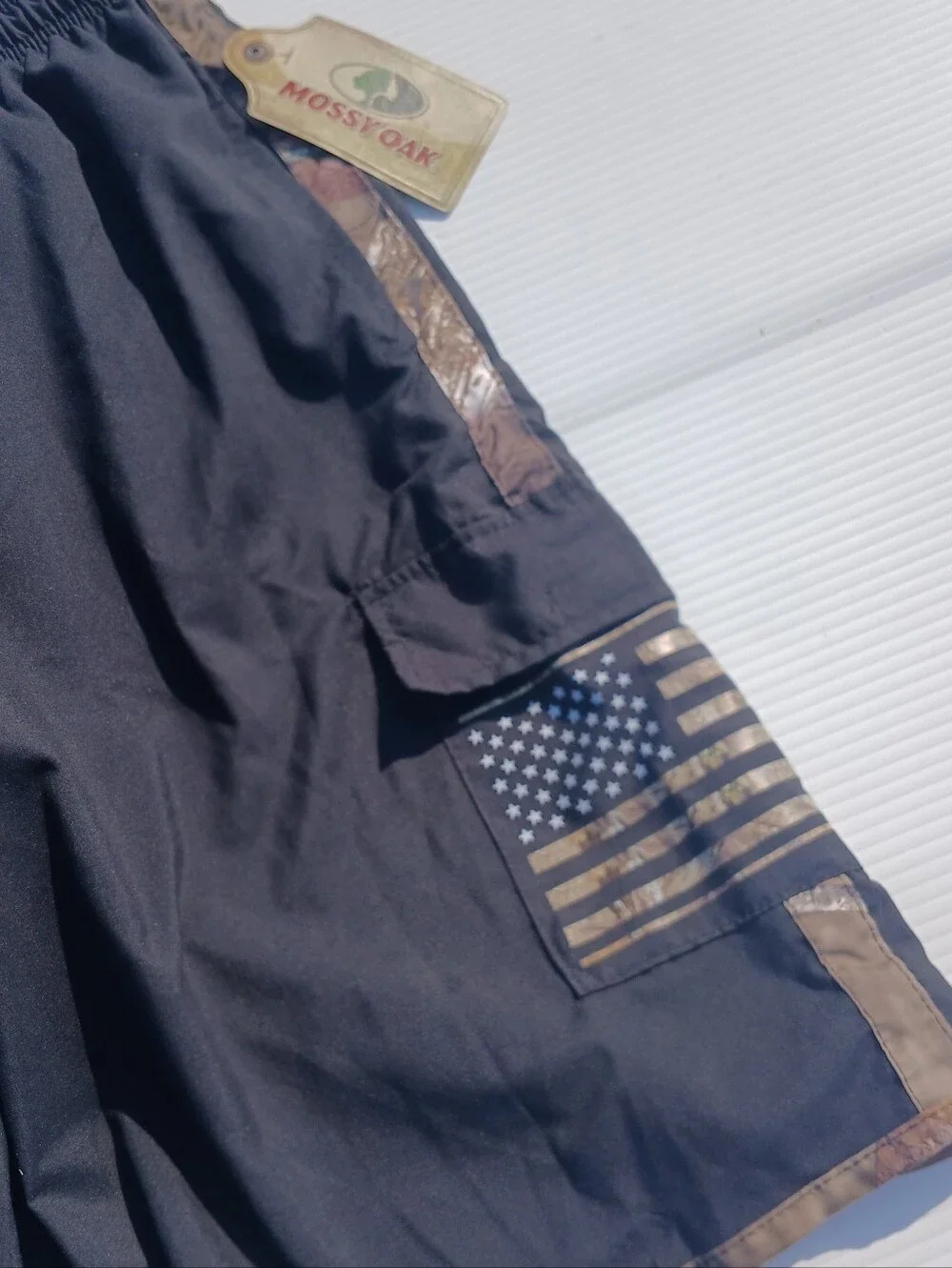 NEW NWT Mossy Oak Swim Trunks men's size XL Black Camo Camouflage Swimsuit